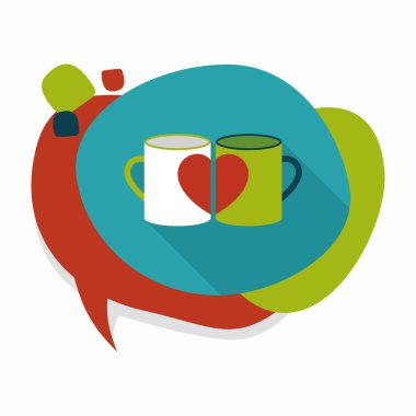 Uzun Gölge, eps10 ile Sevgililer günü Kupası düz simgesi