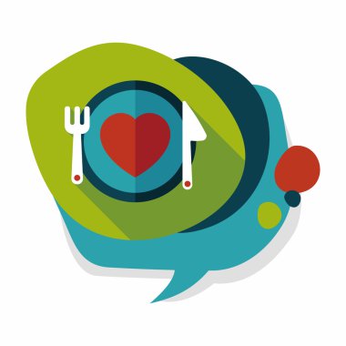 Sevgililer günü uzun gölge, eps10 düz simgesiyle