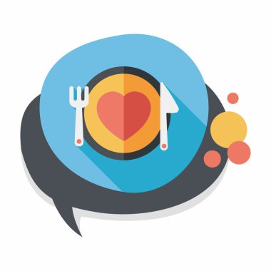 Sevgililer günü uzun gölge, eps10 düz simgesiyle