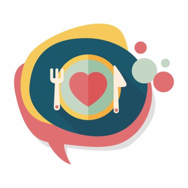 Sevgililer günü uzun gölge, eps10 düz simgesiyle