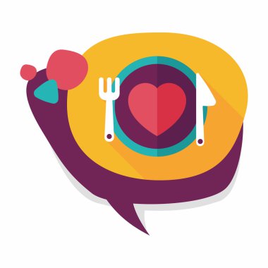 Sevgililer günü uzun gölge, eps10 düz simgesiyle