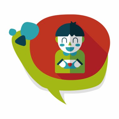 Uzun Gölge, eps10 ile Sevgililer günü çocuk düz simgesi