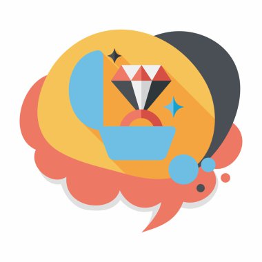 Elmas yüzük düz simgesi ile uzun gölge, eps10 teklif