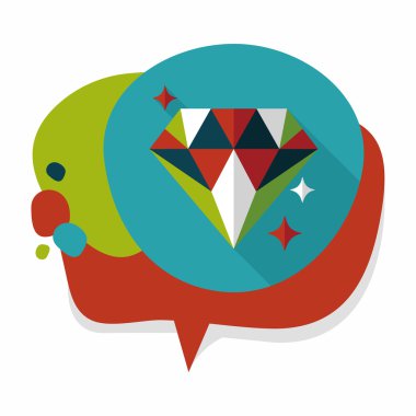 Elmas yüzük düz simgesi ile uzun gölge, eps10 teklif