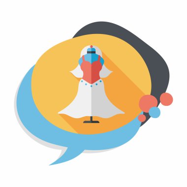 düğün elbise uzun gölge, eps10 düz simgesiyle