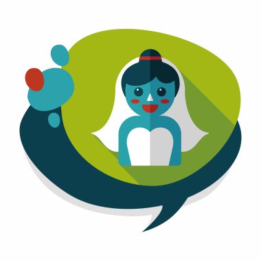 Gelinin düz ikonu, uzun gölgeli, eps10