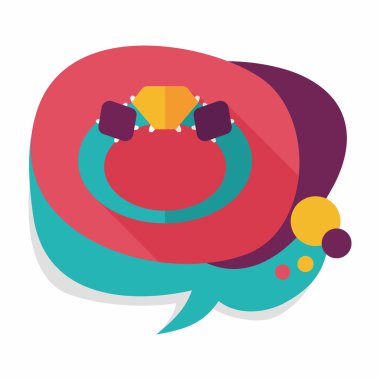 Elmas yüzük düz simgesi ile uzun gölge, eps10 teklif