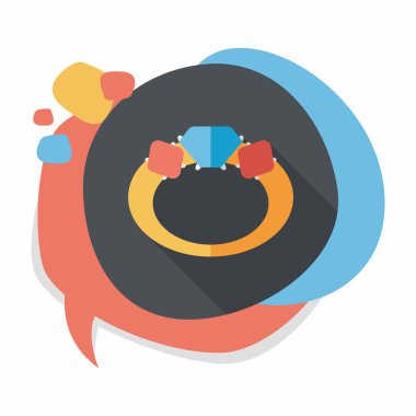 Elmas yüzük düz simgesi ile uzun gölge, eps10 teklif