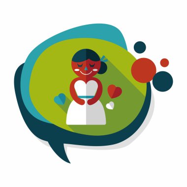 Gelinin düz ikonu, uzun gölgeli, eps10