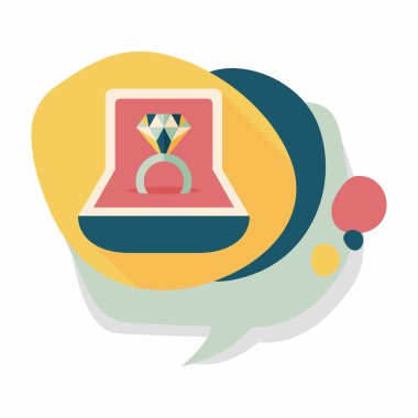 Elmas yüzük düz simgesi ile uzun gölge, eps10 teklif