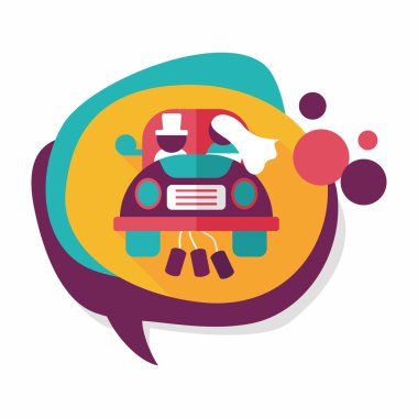 Düğün Çift düz simgesi ile uzun gölge, eps10