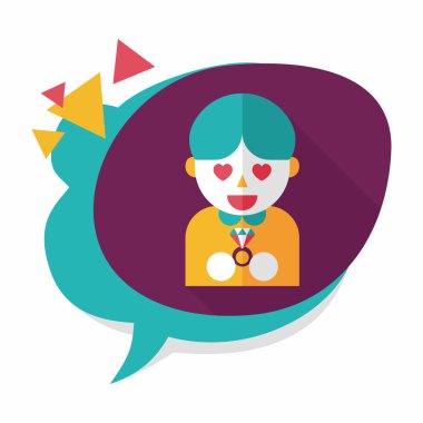 Düğün damat uzun gölge, eps10 düz simgesiyle