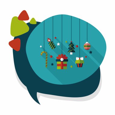 Noel uzun gölge, eps10 ile düz simgesi asılı