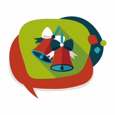 Uzun Gölge, eps10 ile Noel çanları düz simgesi