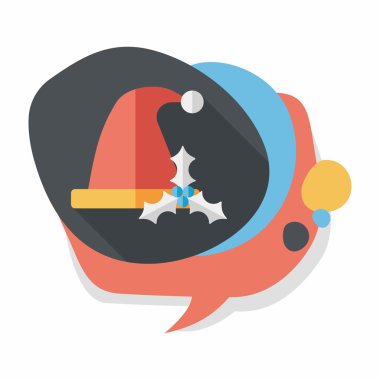 Uzun Gölge, eps10 ile Noel şapka düz simgesi