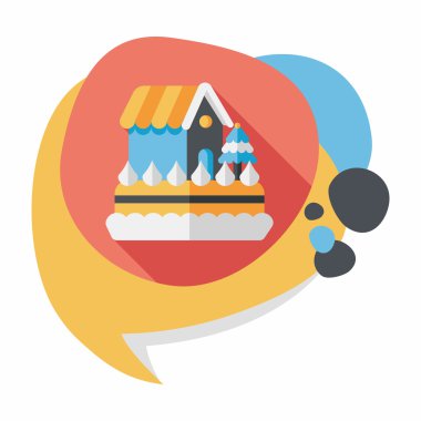 Noel kek düz simgesi ile uzun gölge, eps10