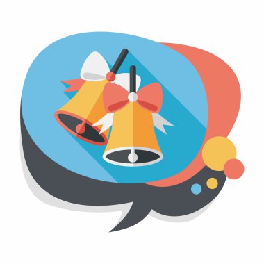 Uzun Gölge, eps10 ile Noel çanları düz simgesi