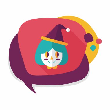 Noel kızı düz simgesi ile uzun gölge, eps10