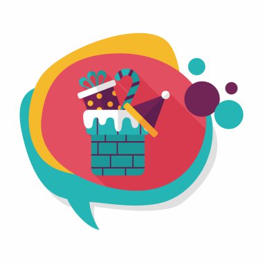 Noel hediyeleri düz simgesi ile uzun gölge, eps10