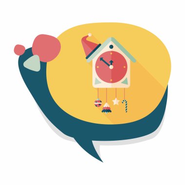 guguklu saat düz simgesi ile uzun gölge, eps10