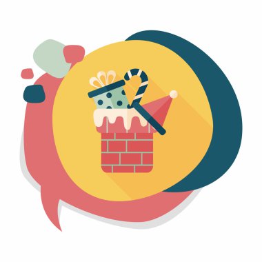 Noel hediyeleri düz simgesi ile uzun gölge, eps10