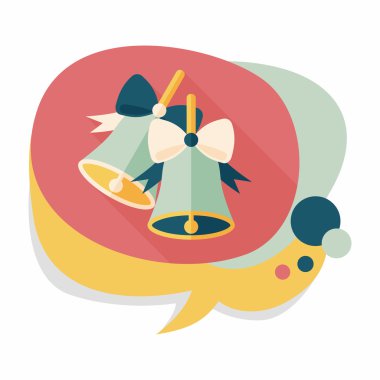 Uzun Gölge, eps10 ile Noel çanları düz simgesi