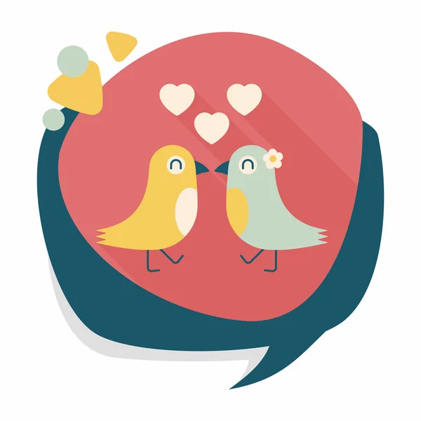 Valentine's Day lover bird flat icon with long shadow,eps10 — Stock Vector