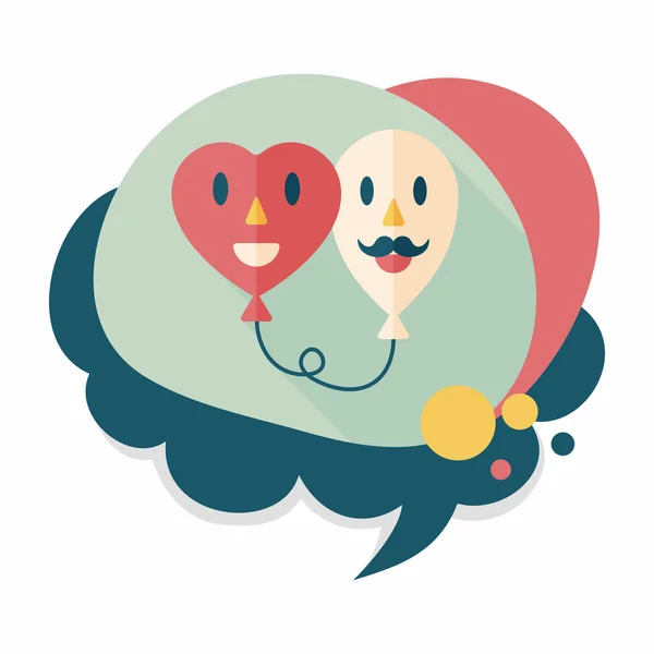 Walentynki balonów płaski ikona z długim cieniem, eps10 — Wektor stockowy
