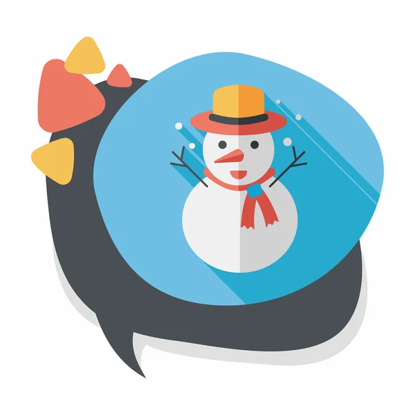 Snowman flat icon with long shadow,eps10 — Stock Vector