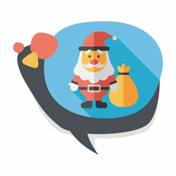 Santa Claus icono plano con sombra larga, eps10 — Vector de stock
