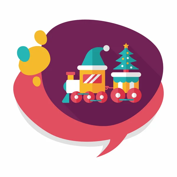 Christmas train toy flat icon with long shadow,eps10 — Stock Vector