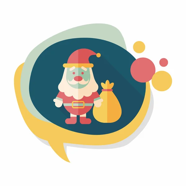 Santa Claus flat icon with long shadow, eps10 — Stock Vector
