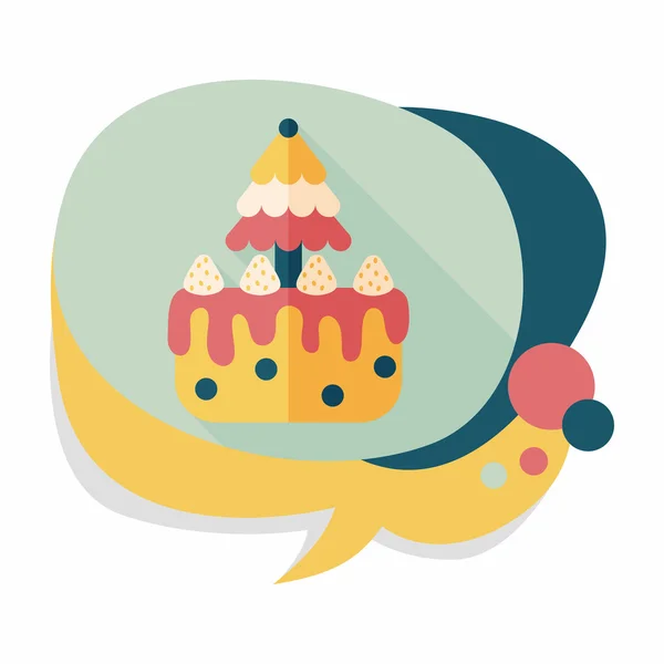 Gâteau de Noël icône plate avec ombre longue, eps10 — Image vectorielle