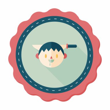 Cadılar Bayramı boy düz simgesi ile uzun gölge, eps10