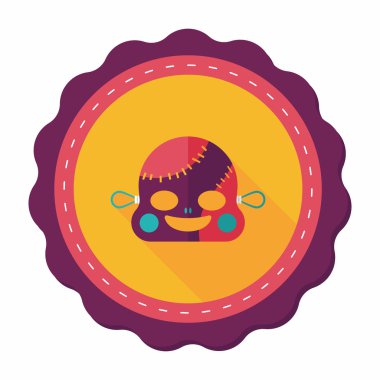 Cadılar Bayramı zombi düz simgesi ile uzun gölge, eps10