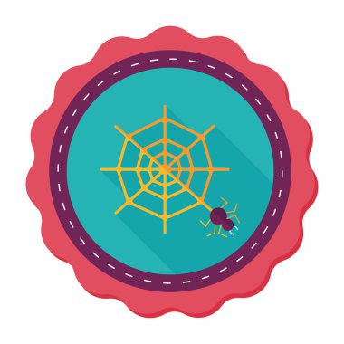 Uzun Gölge, eps10 ile Halloween örümcek düz simgesi