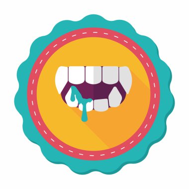 Cadılar Bayramı sivri düz simgesi ile uzun gölge, eps10