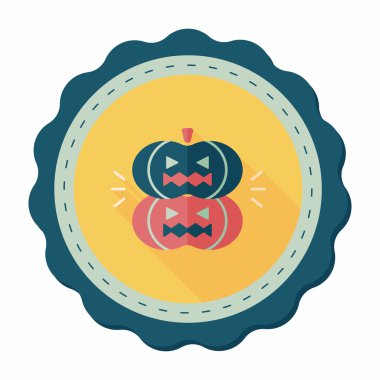 Balkabağı canavarı düz simgesi ile uzun gölge, eps10