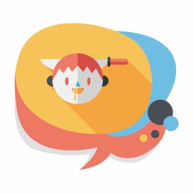 Cadılar Bayramı boy düz simgesi ile uzun gölge, eps10