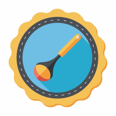 Uzun Gölge, eps10 ile mutfak eşyaları kaşık düz simgesi