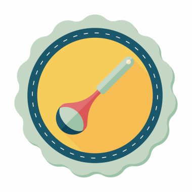 Uzun Gölge, eps10 ile mutfak eşyaları kaşık düz simgesi