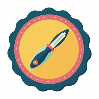 Uzun Gölge, eps10 ile mutfak eşyaları meyve bıçağı düz simgesi