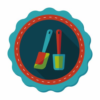 Uzun Gölge, eps10 ile mutfak eşyaları çırpıcı düz simgesi