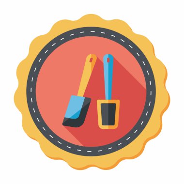 Uzun Gölge, eps10 ile mutfak eşyaları çırpıcı düz simgesi