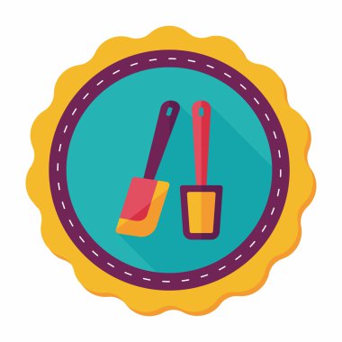 Uzun Gölge, eps10 ile mutfak eşyaları çırpıcı düz simgesi