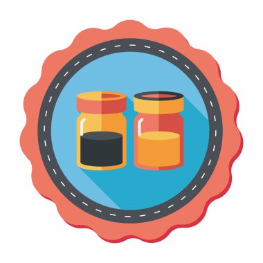 Uzun Gölge, eps10 ile mutfak eşyaları sosu şişe düz simgesi