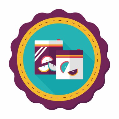 mutfak eşyaları fermuar çanta uzun gölge, eps10 simgesiyle düz