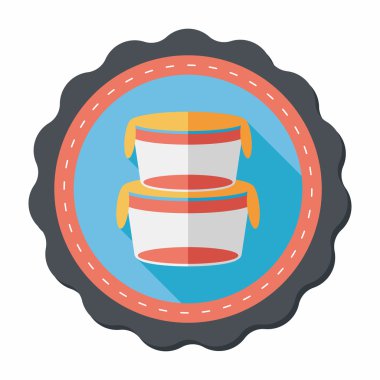 kapsayıcı düz simgesi uzun gölge, eps1 ile koruma mutfak eşyaları