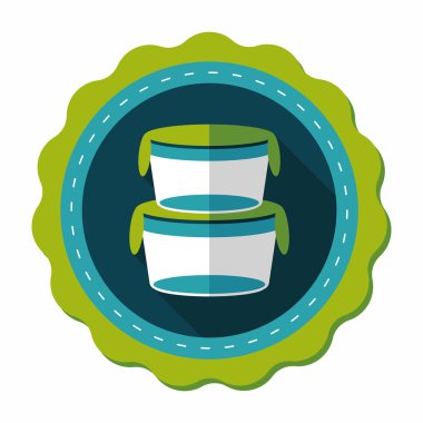 kapsayıcı düz simgesi uzun gölge, eps1 ile koruma mutfak eşyaları