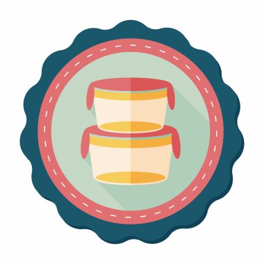 kapsayıcı düz simgesi uzun gölge, eps1 ile koruma mutfak eşyaları